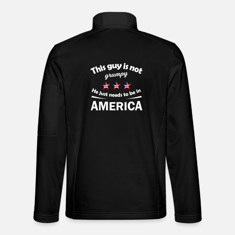 Not Grumpy Guy in America - Unisex Softshelljacke - Schwarz