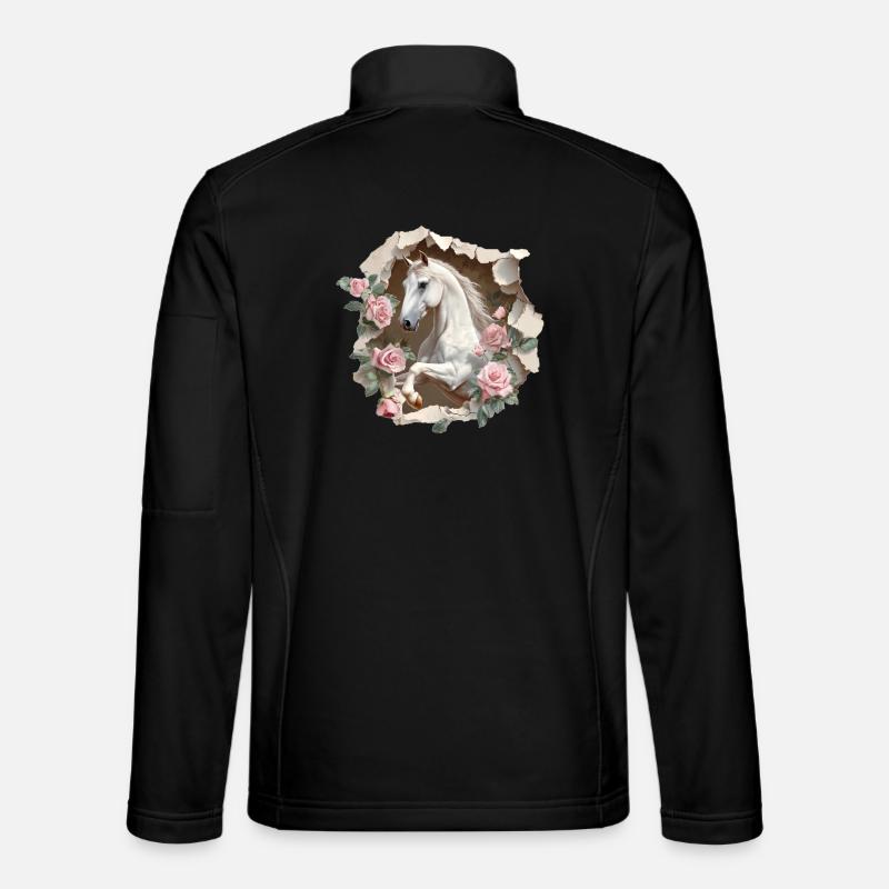 Pferd - Unisex Softshelljacke - Schwarz