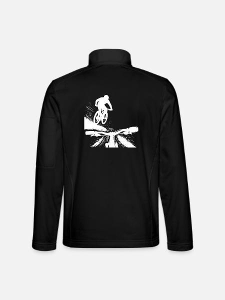 Point de vue du saut en descente en VTT - Conception de VTT - Veste en tissu softshell Unisexe - noir - Dos