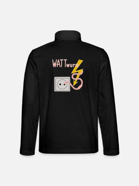 Wattwurm zweideutiger Witz Dad Humor Geschenkidee - Unisex Softshelljacke - Schwarz - Hinten