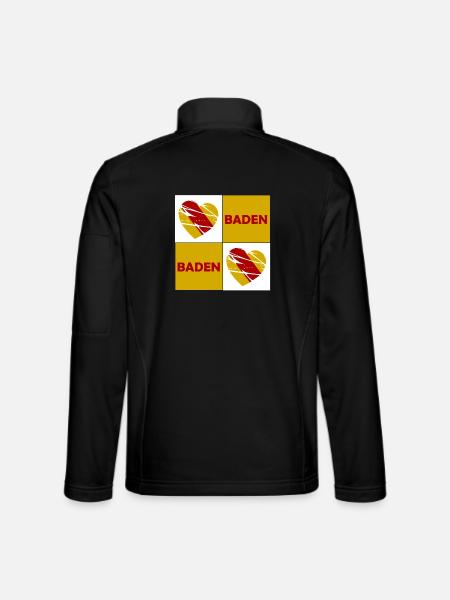 Baden Herz Quadrat - Unisex Softshelljacke - Schwarz - Hinten