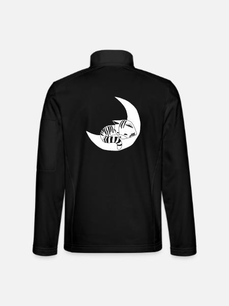 The Kitten and the Moon - Unisex Softshell Jacket - black