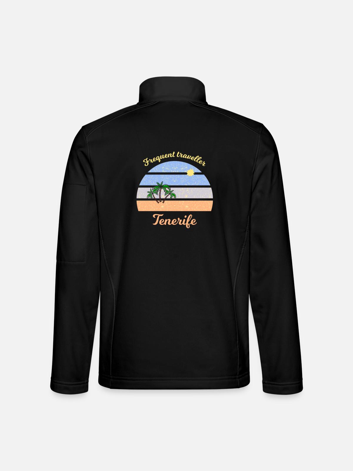 Häufiger Reisender Teneriffa - Unisex Softshelljacke - Schwarz - Hinten