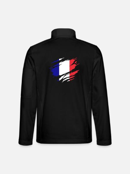 Drapeau de la France - Drapeau France  - Veste en tissu softshell Unisexe - noir - Dos