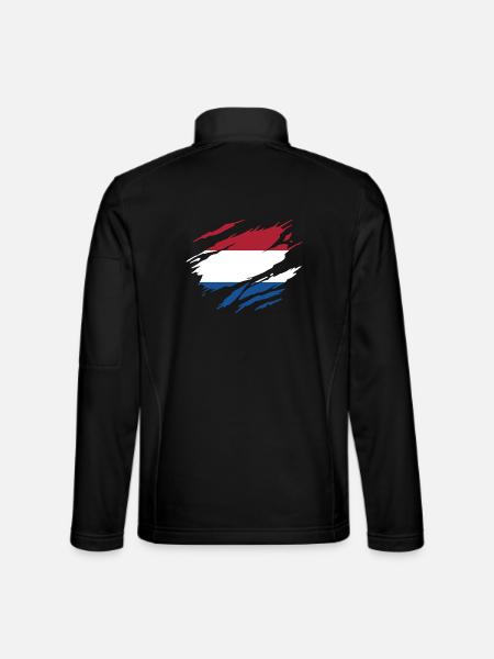 Drapeau des Pays-Bas Hollande - Veste en tissu softshell Unisexe - noir - Dos