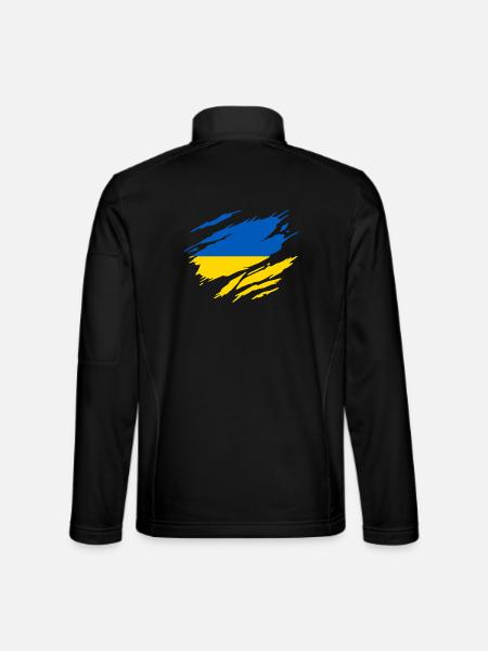 Ukraine Drapeau Ukrainien Ukrainienne - Veste en tissu softshell Unisexe - noir - Dos