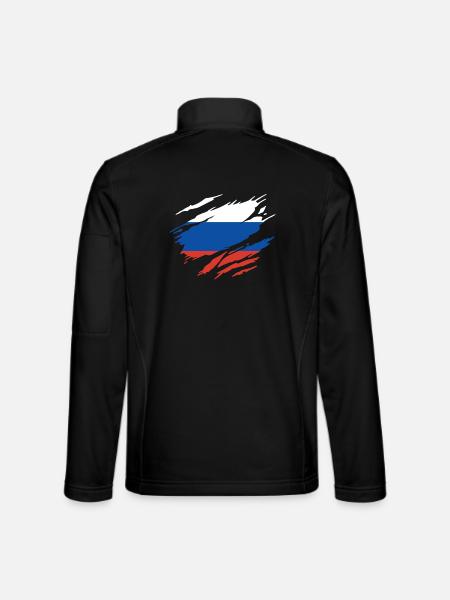 Russie Drapeau Russe - Veste en tissu softshell Unisexe - noir