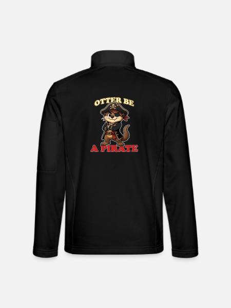 Loutre Être un pirate Mascotte drôle de Barbe de Lurtre Pirate - Veste en tissu softshell Unisexe - noir - Dos