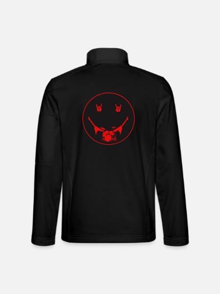 Rocker Drumset Silhouette Hands - Unisex Softshell Jacket - black