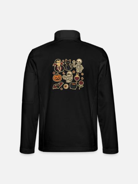 Ensemble d’autocollants Halloween Effrayants - Veste en tissu softshell Unisexe - noir