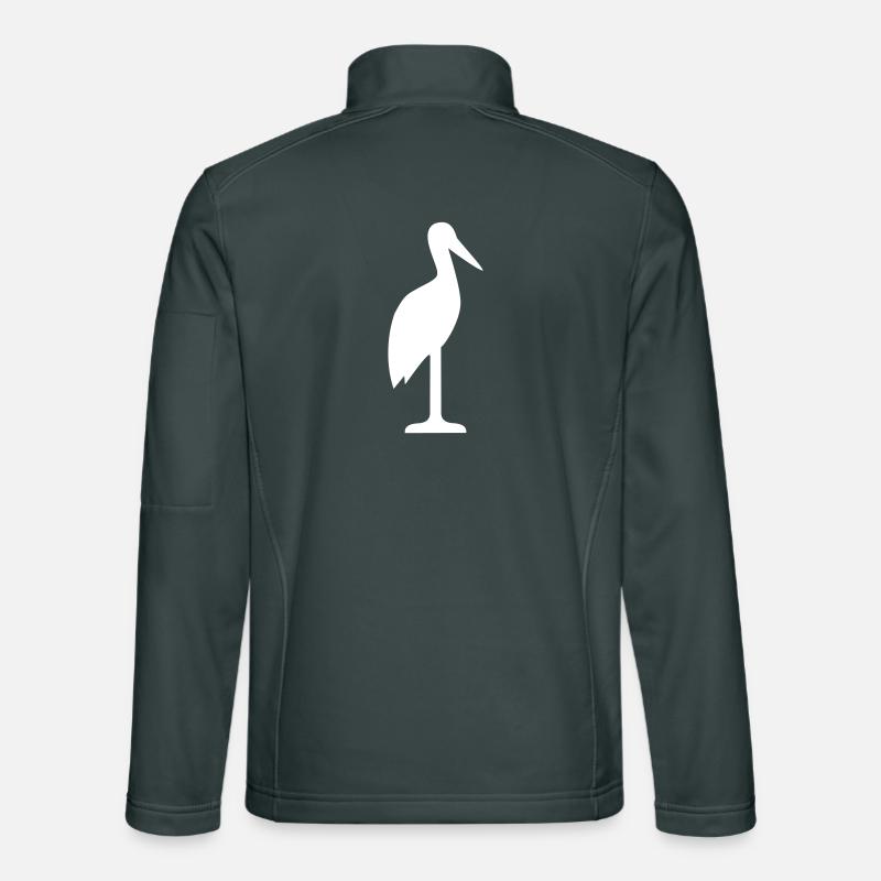 Storch Klapperstorch Adebar Geschenk Baby Unisex Softshelljacke