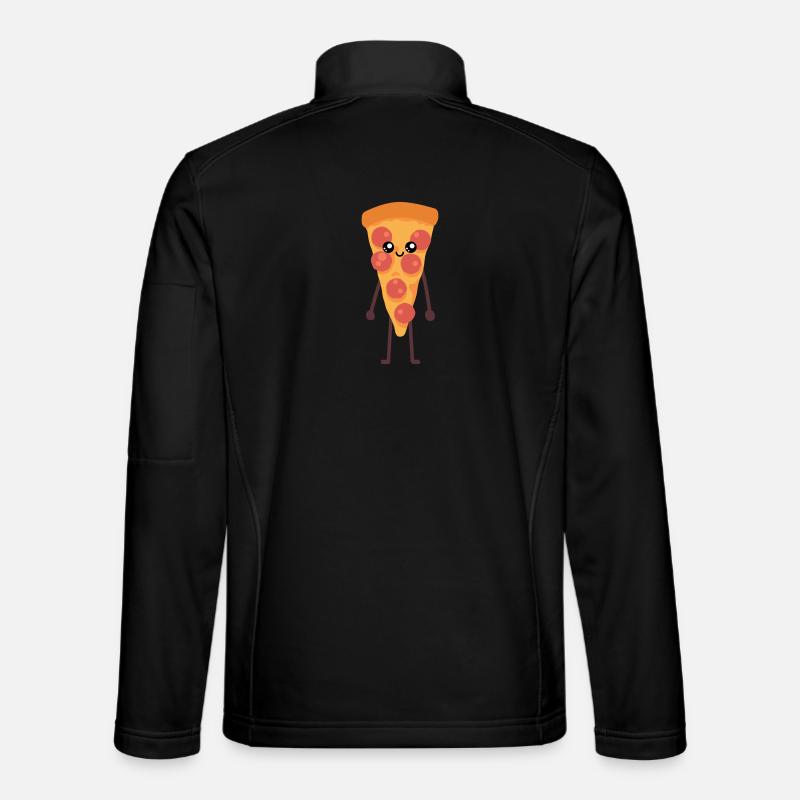 Pizza kawaii lustiges Geschenk - Unisex Softshelljacke - Schwarz