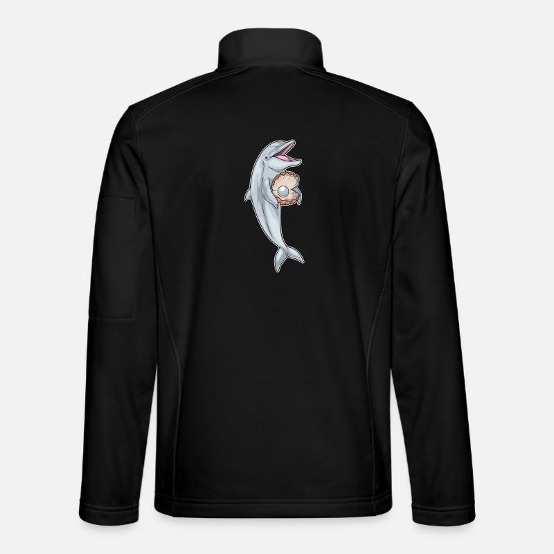 Delfin Perle - Unisex Softshelljacke - Schwarz