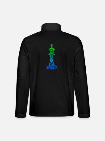 Pièces d’échecs Jeu d’échecs Joueur d’échecs Échecs - Veste en tissu softshell Unisexe - noir - Dos