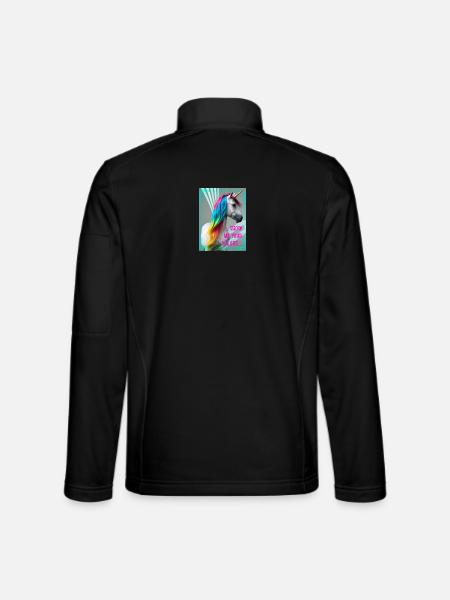 Regenbogeneinhorn - Unisex Softshelljacke - Schwarz