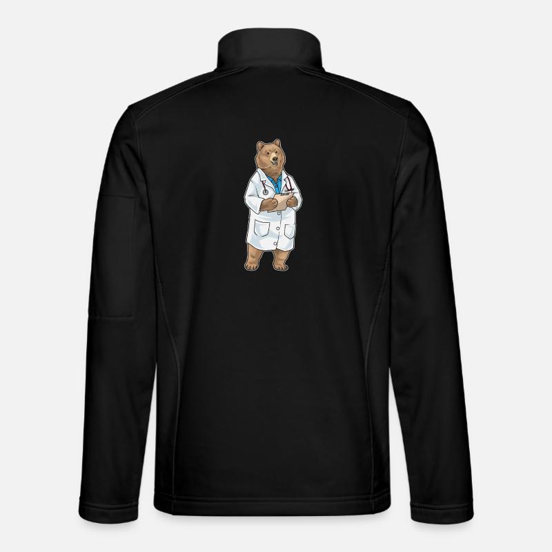 Bear Doctor Stethoscope - Unisex Softshell Jacket - black