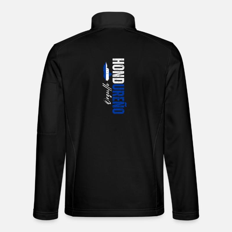Honduran pride, vertical design - Unisex Softshell Jacket - black