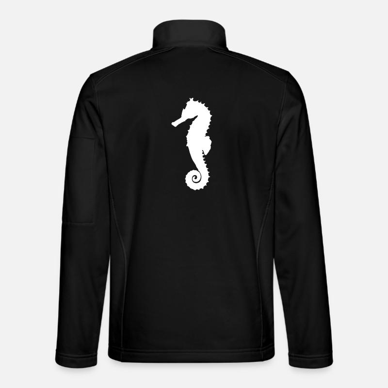 Hippocampe blanc - Veste en tissu softshell Unisexe - noir