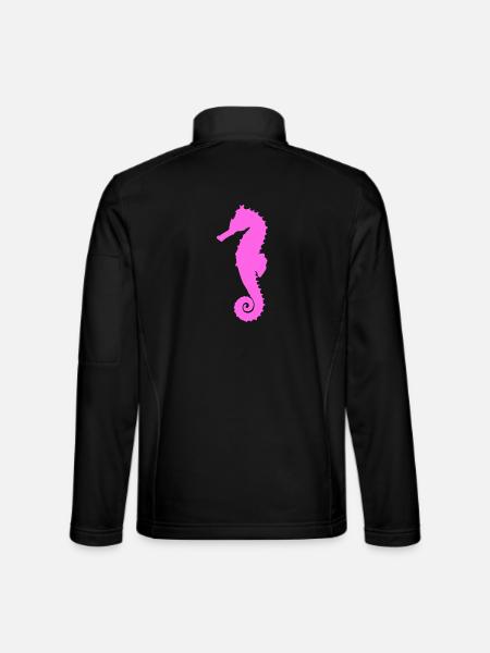 Seepferdchen pink - Unisex Softshelljacke - Schwarz