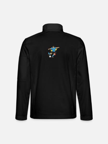 Kicker im Farbschwall Fußballspieler - Unisex Softshelljacke - Schwarz