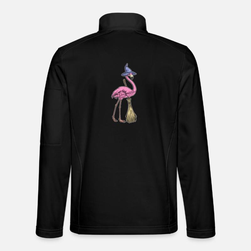 Flamingo Halloween Hexe - Unisex Softshelljacke - Schwarz