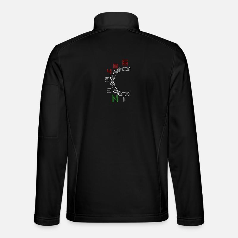 Circular Gear Chain Motif - Unisex Softshell Jacket - black