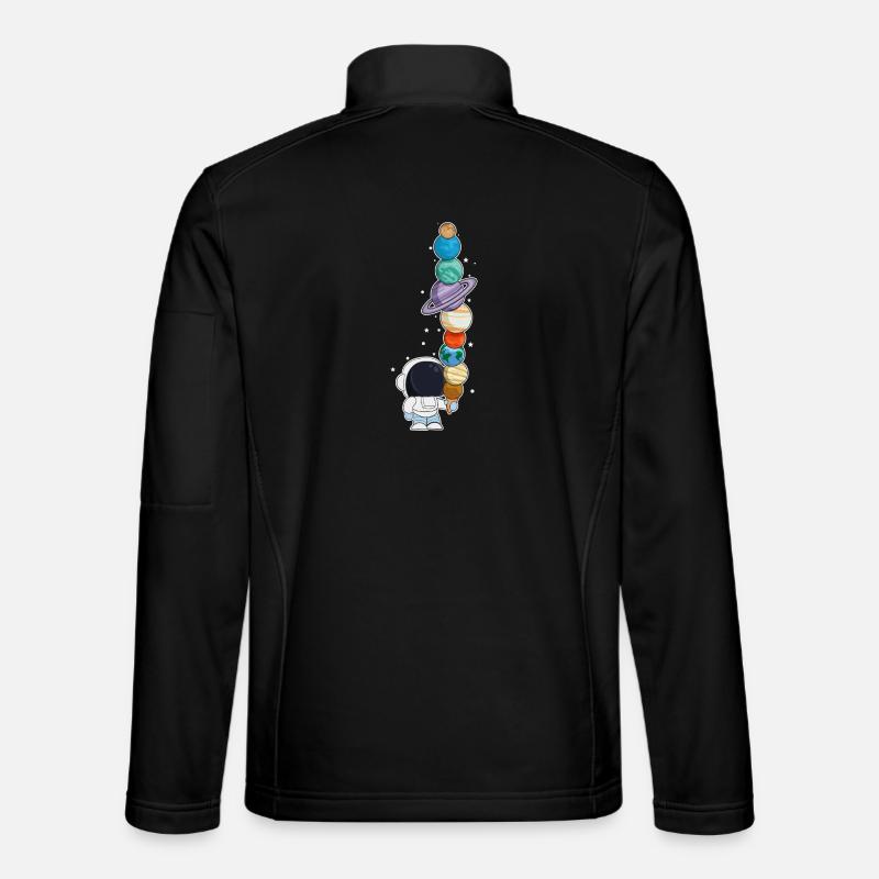 Astronaut with ice cream - Unisex Softshell Jacket - black