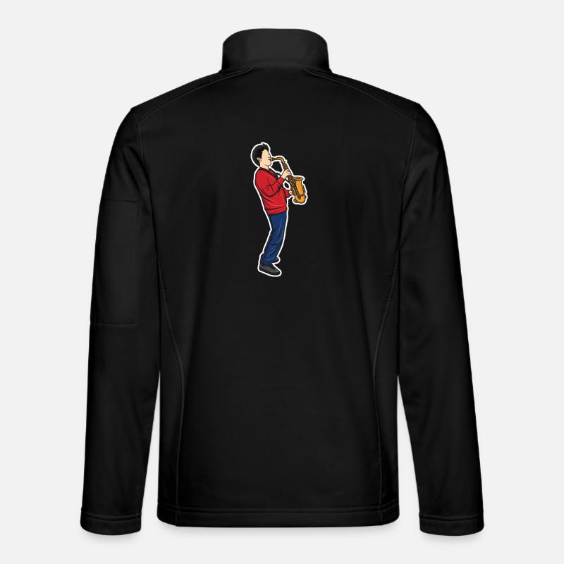 Lustiger Saxophonjunge - Unisex Softshelljacke - Schwarz