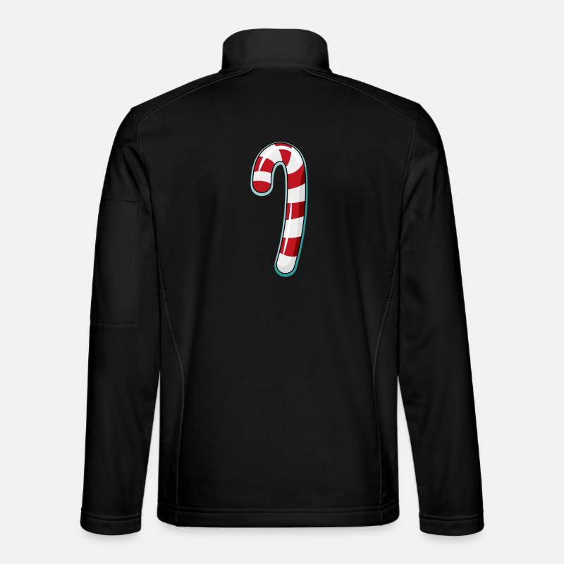 Candy Cane Striped Design - Unisex Softshell Jacket - black