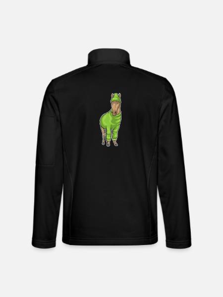 Horse Winter Hat - Unisex Softshell Jacket - black