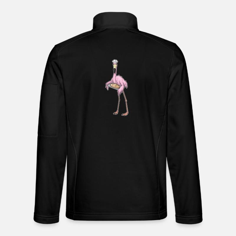 Flamingo Bäcker Brot - Unisex Softshelljacke - Schwarz