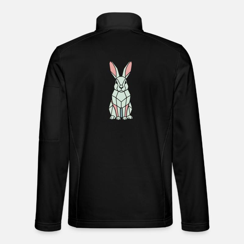 Geometric Bunny Low Poly Modern - Unisex Softshell Jacket - black