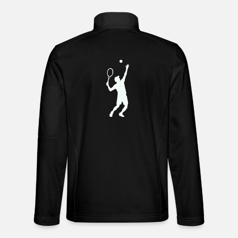 Tennis silhouette in jump - Unisex Softshell Jacket - black