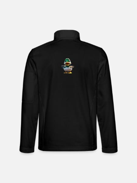 Green Head Duck Mascot - Unisex Softshell Jacket - black