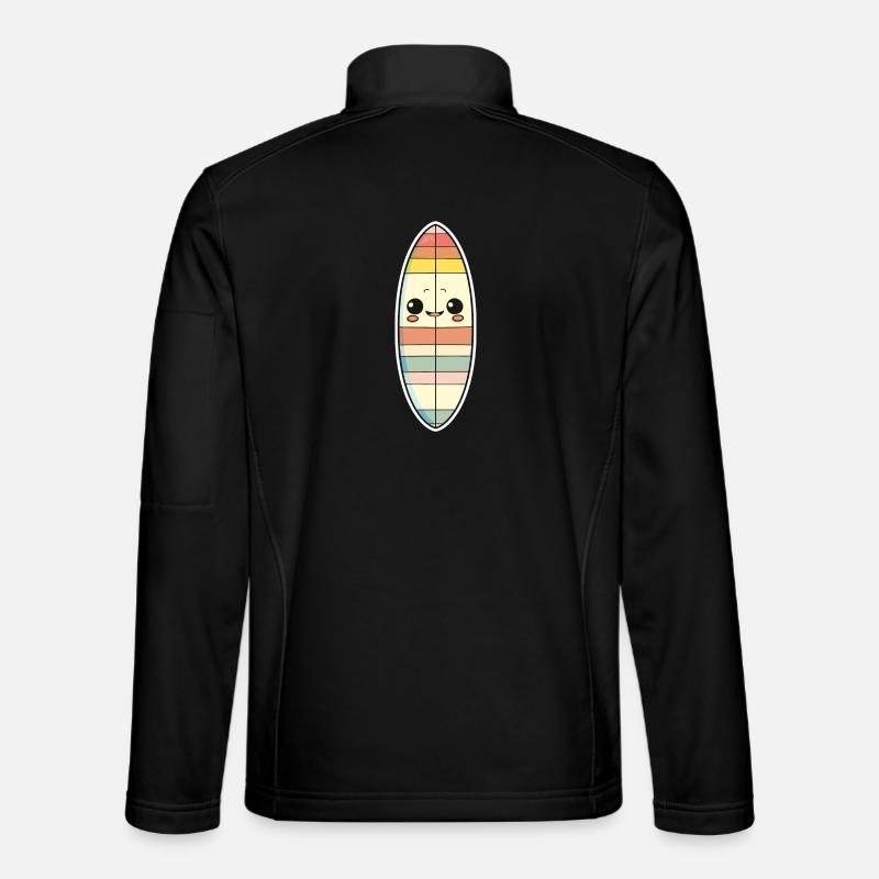 Surfbrett Comic Stil - Unisex Softshelljacke - Schwarz