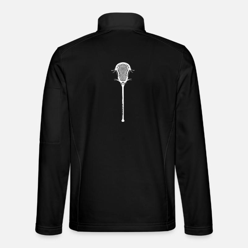 Lacrosse bat Drawing - Unisex Softshell Jacket - black