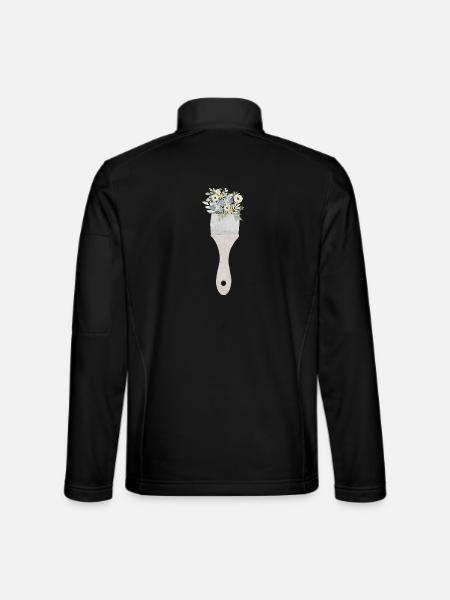 Pinsel-Blumenstrauß - Unisex Softshelljacke - Schwarz - Hinten
