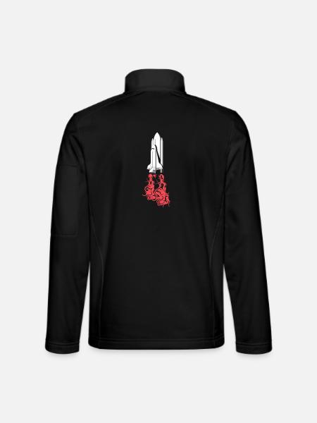 Rocket launch space symbol outer space icon logo - Unisex Softshell Jacket - black - Back