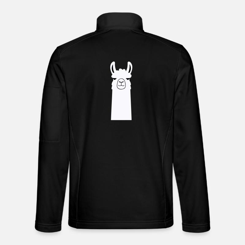 Adorable Cartoon Llama - Unisex Softshell Jacket - black