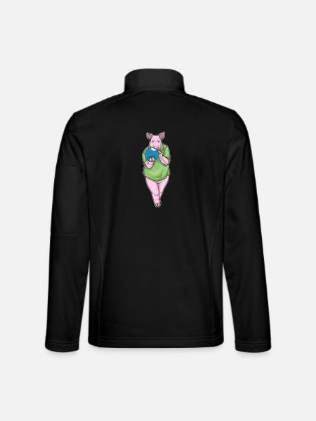 Cochon Bowling Boule de bowling - Veste en tissu softshell Unisexe - noir