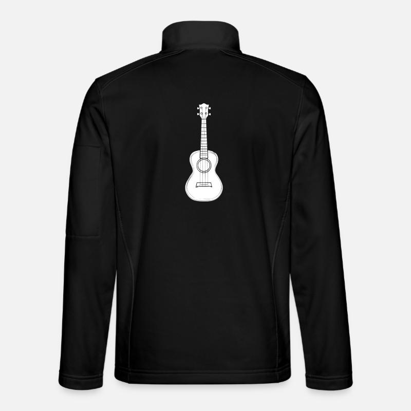 Ukulele Instrument Drawing - Unisex Softshell Jacket - black