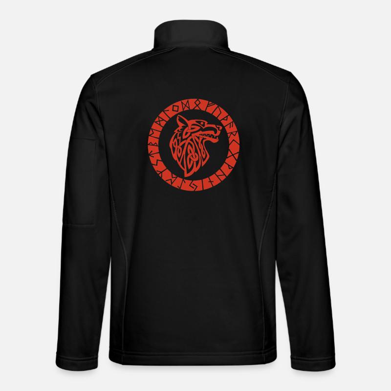 Wikinger-Emblem des Roten Wolfes - Unisex Softshelljacke - Schwarz