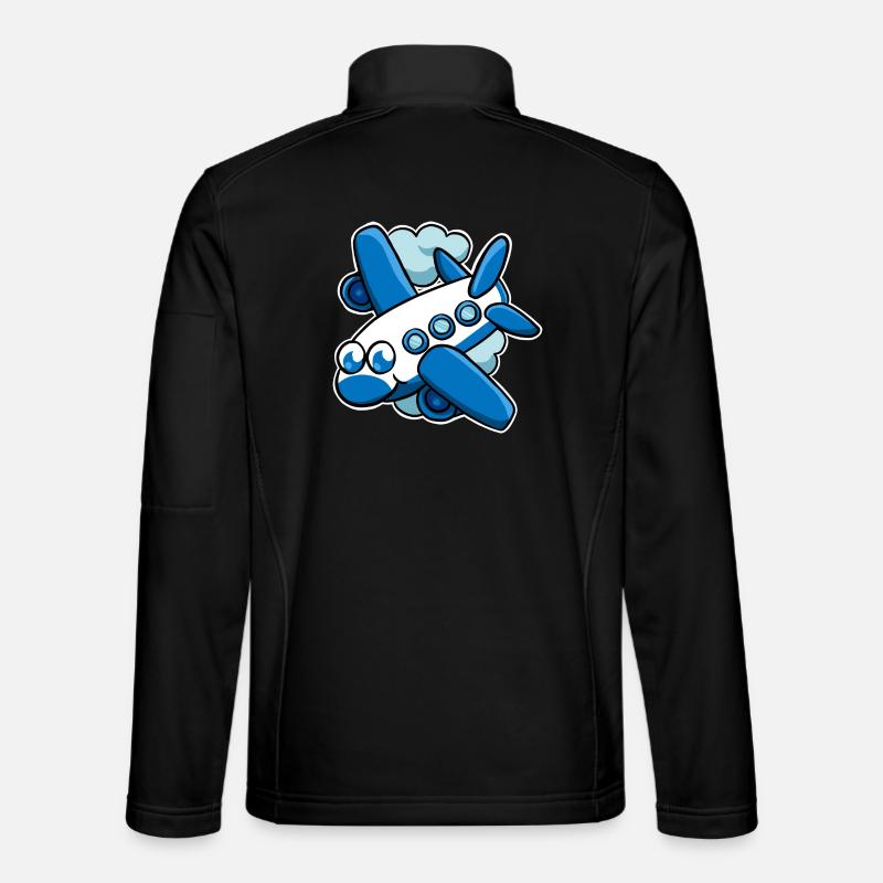 Flugzeug - Unisex Softshelljacke - Schwarz