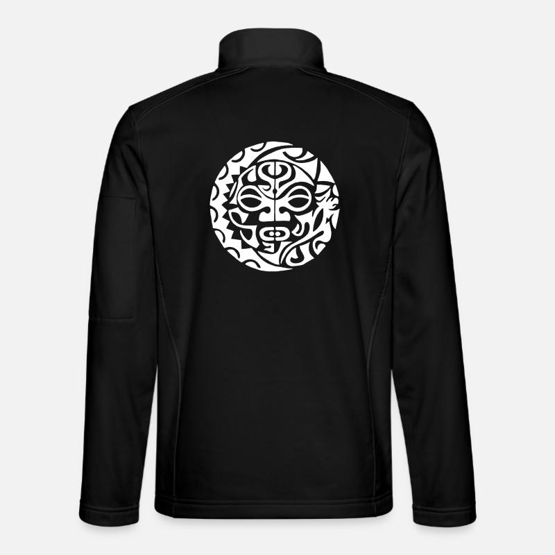 White Polynesian skull - Unisex Softshell Jacket - black