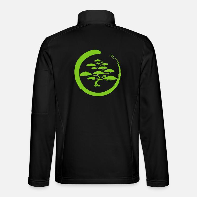 Green Japan tree - Unisex Softshell Jacket - black