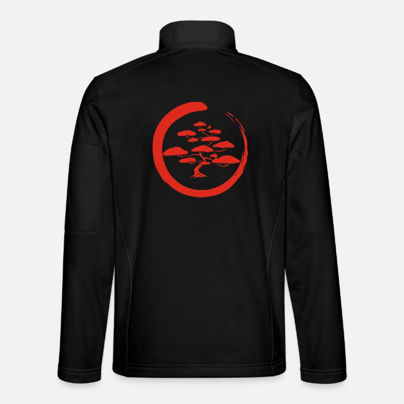 Red Japanese tree - Unisex Softshell Jacket - black