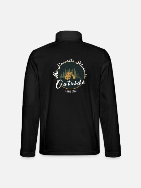 Mein Lieblingsplatz ist Draußen - Unisex Softshelljacke - Schwarz - Hinten