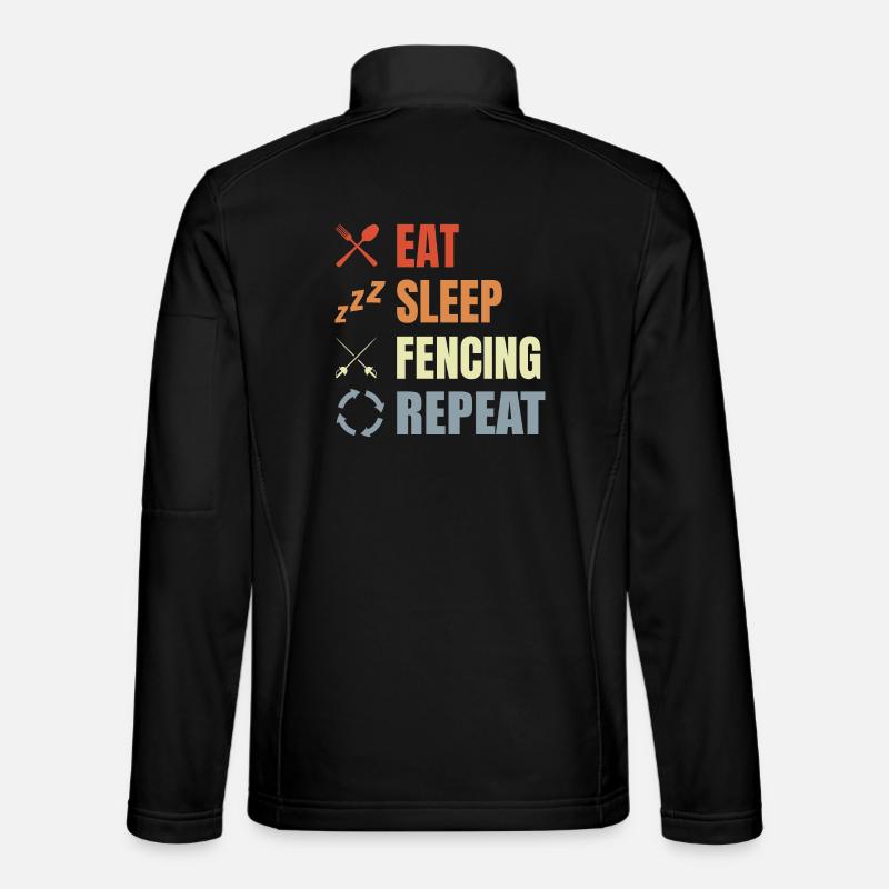 Eat Sleep Fencing Repeat - Unisex Softshell Jacket - black