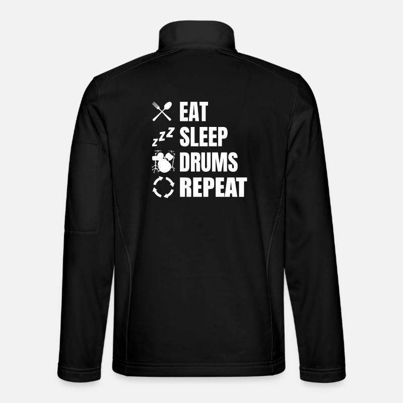 Eat Sleep Drums Repeat - Unisex Softshelljacke - Schwarz