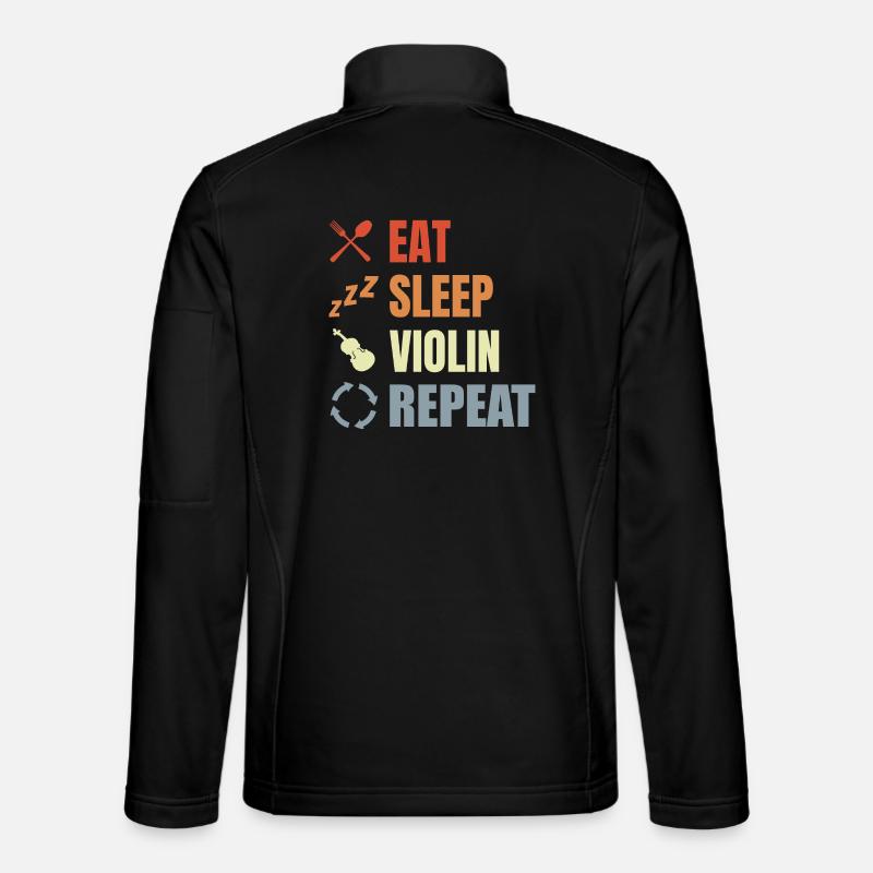 Essen Schlafen Violine Wiederholen - Unisex Softshelljacke - Schwarz